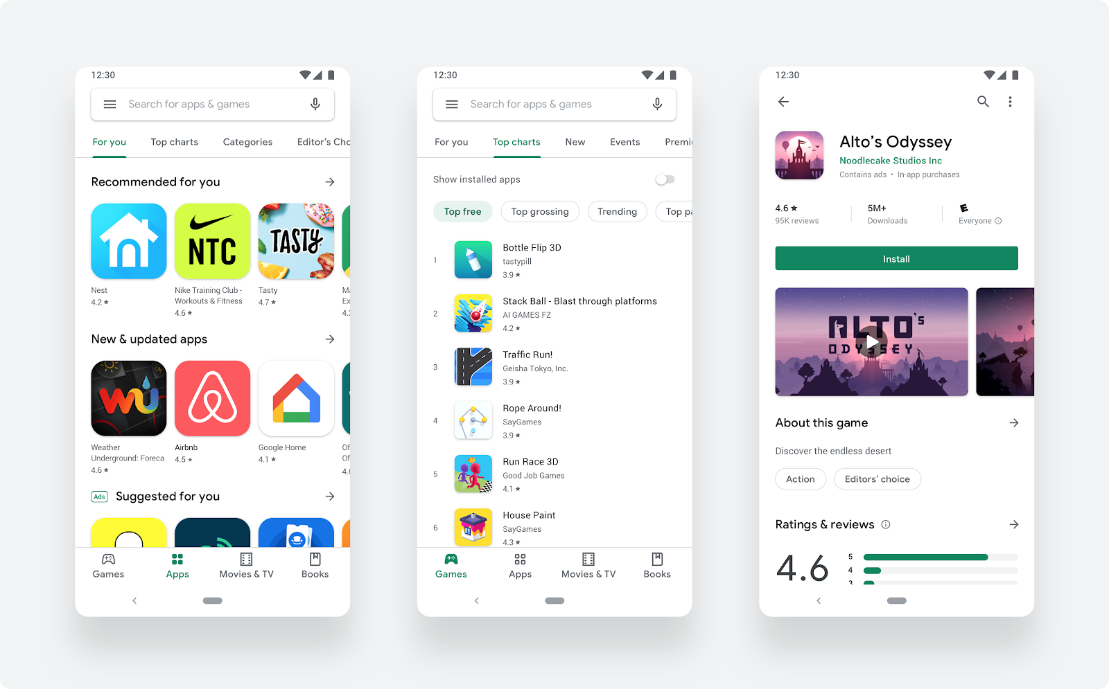 Google Updates To A Cleaner Simpler Play Store Design Updated Techcrunch