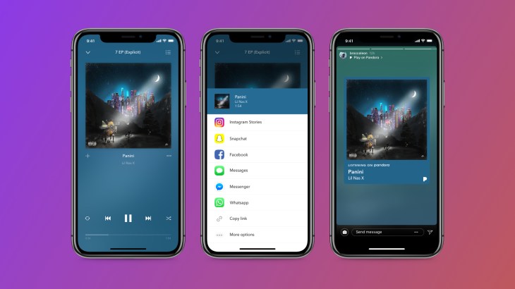Pandora Now Lets You Share Music And Podcasts To Your Instagram Stories Techcrunch