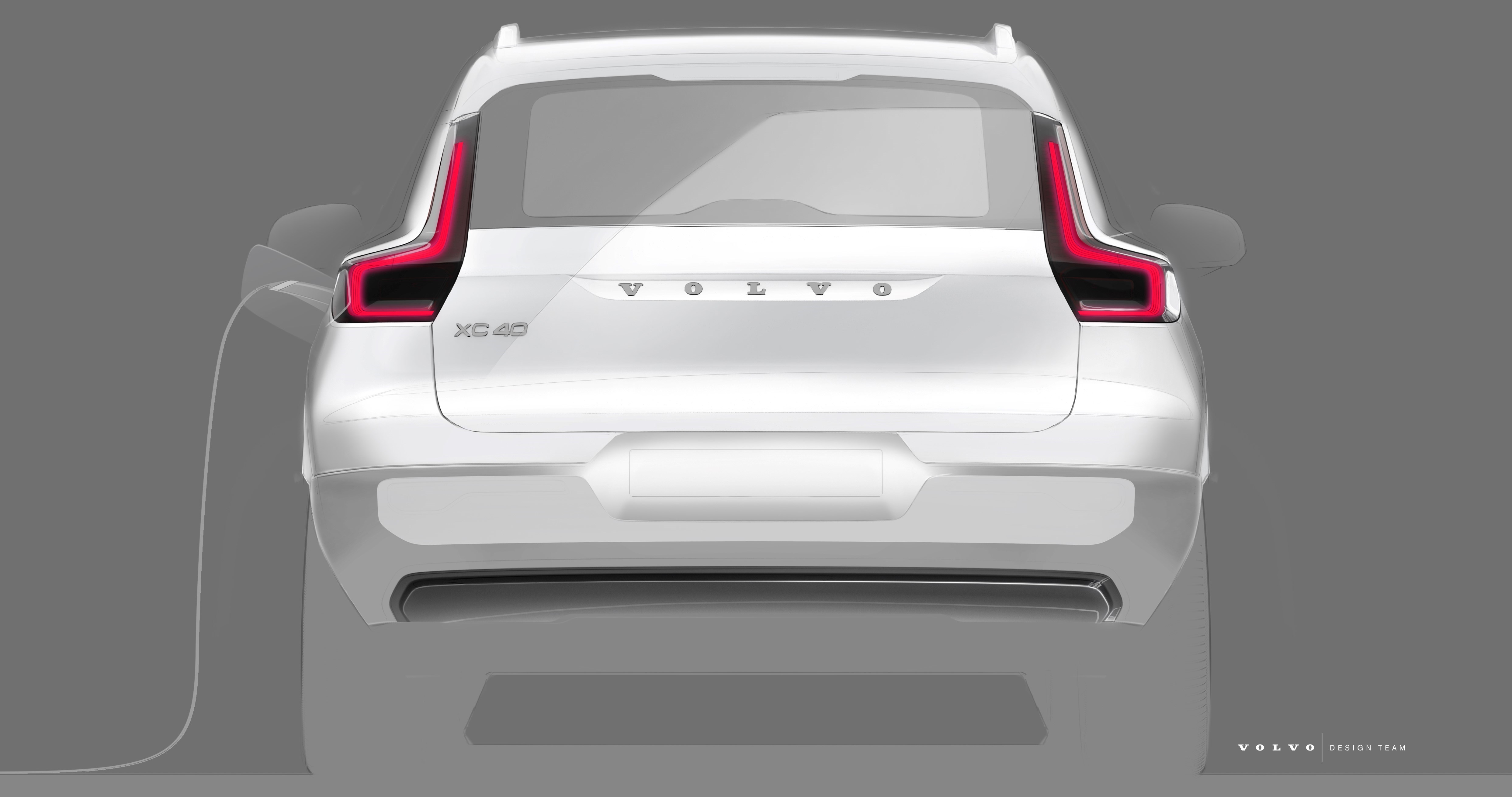 Design sketch of Volvo Cars fully electric XC40 SUV 4