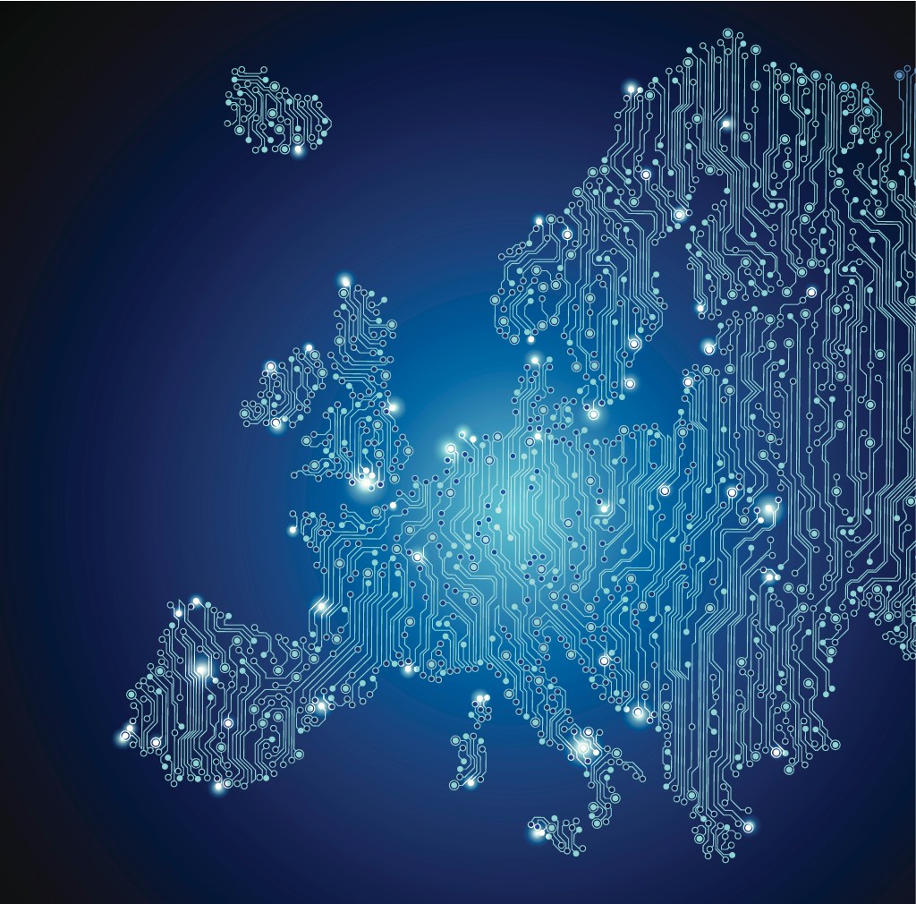 Europe Map Technology Background