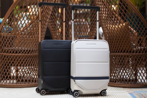 This smart carry-on luggage comes with a removable back pocket, recharges your laptop and expands by 50%
