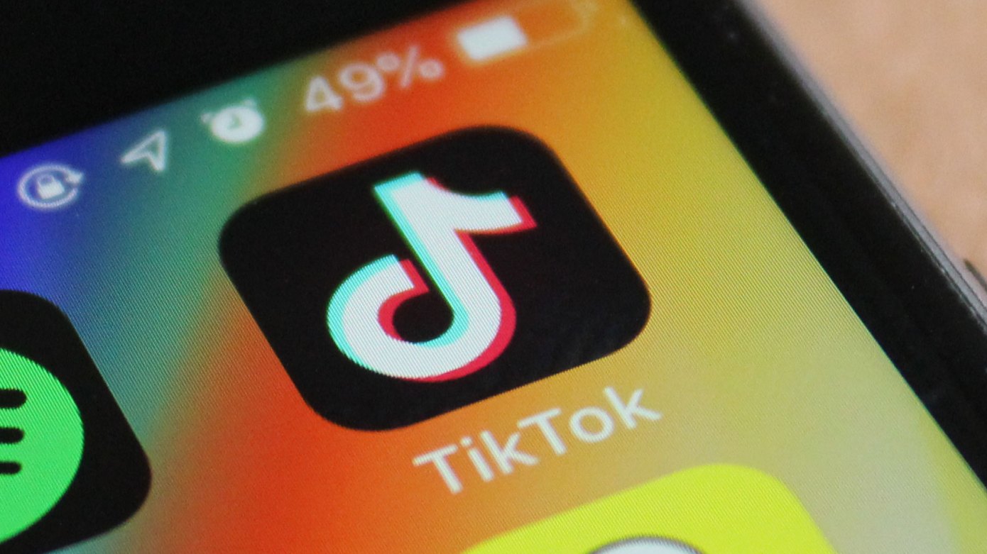 TikTok app on a smartphone