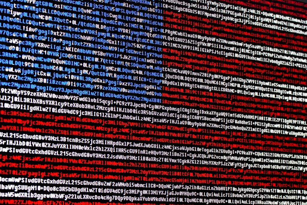 American flag consisting of computer code symbols