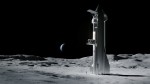 Artist's rendering of SpaceX's Starship and lunar lander.