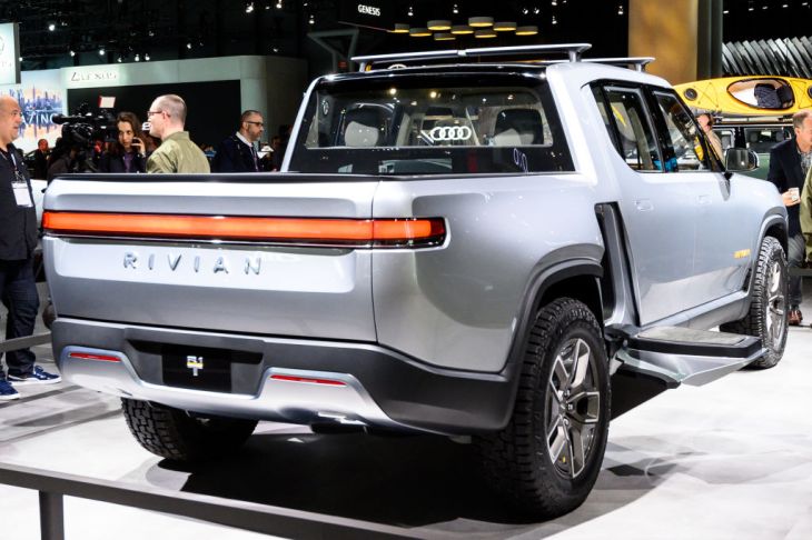 Rivian R1T seen at the New York International Auto Show at