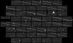 Starlink satellites streak through a telescope's observations.