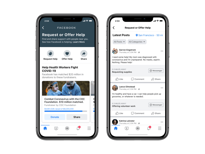 Facebook launches a global version of its Community Help feature in response to the COVID-19 pandemic