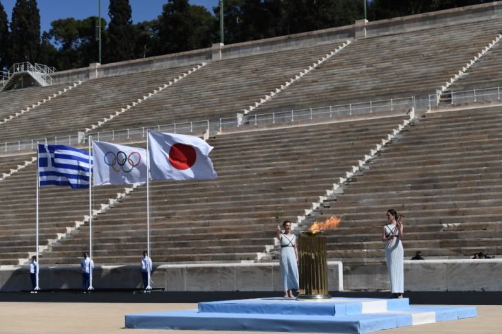 Olympic Flame Handover Ceremony For Tokyo 2020 Summer Olympics