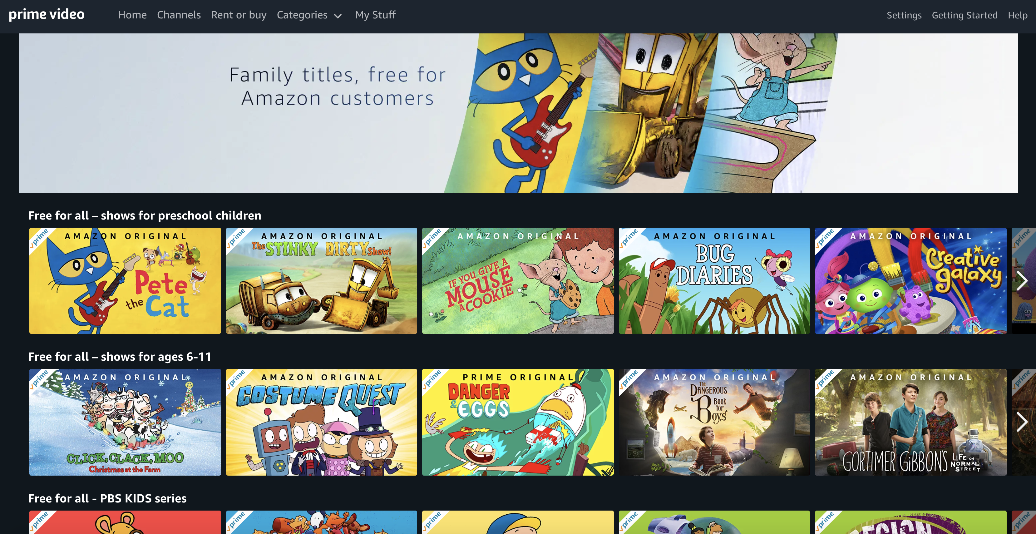 Amazon Prime Video Is Streaming Kids Movies And Tv For Free No Prime Membership Required Techcrunch