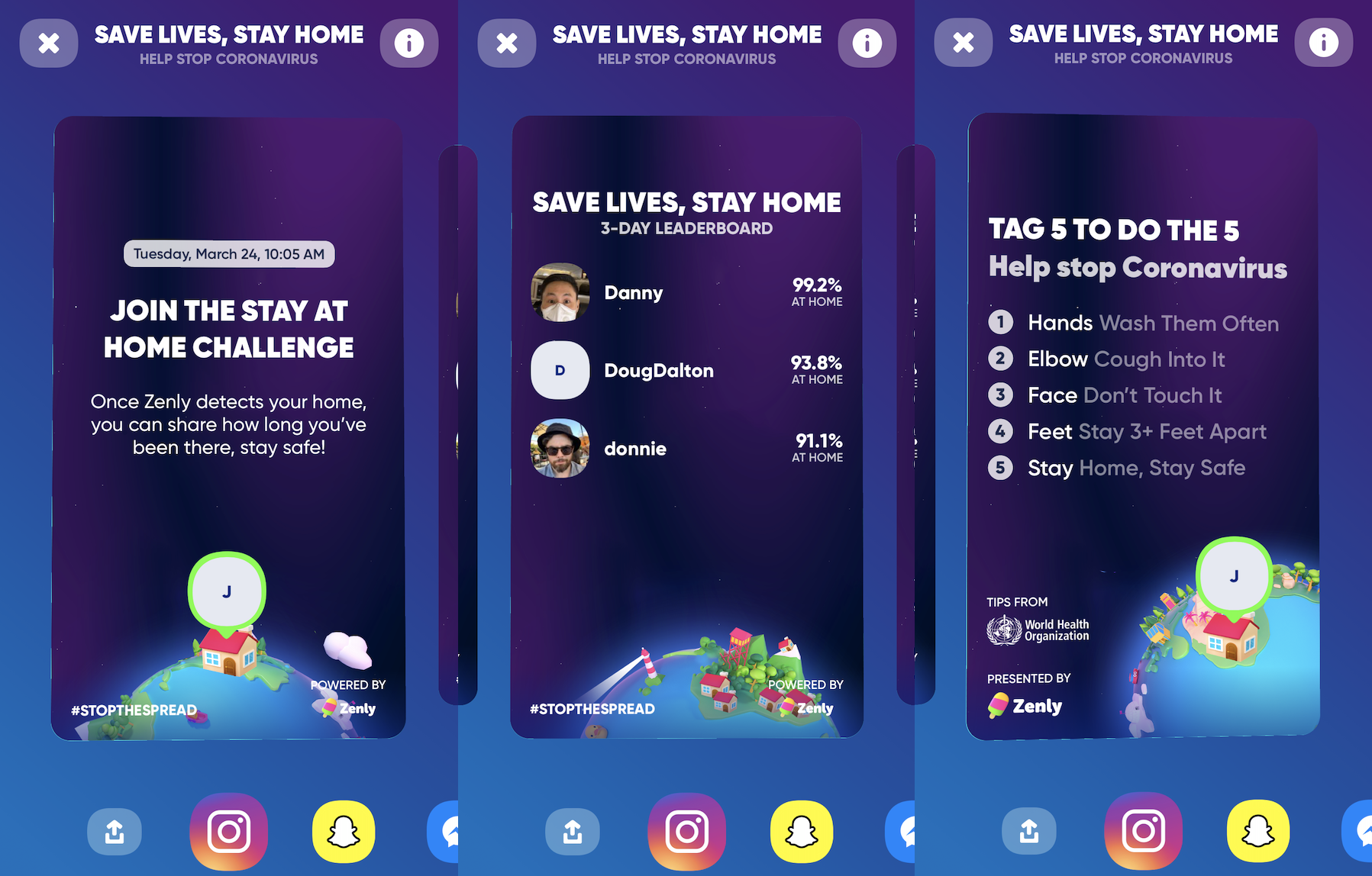 Snapchat S Zenly Launches Coronavirus Stay Home Leaderboard