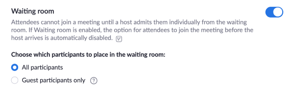 Zoom Waiting Rooms On By Default