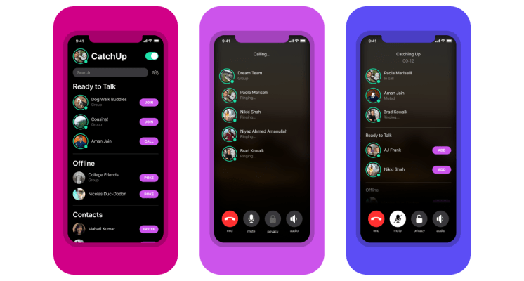 Facebook launches CatchUp, an audio-only group calling app that shows who's ready to chat now thumbnail