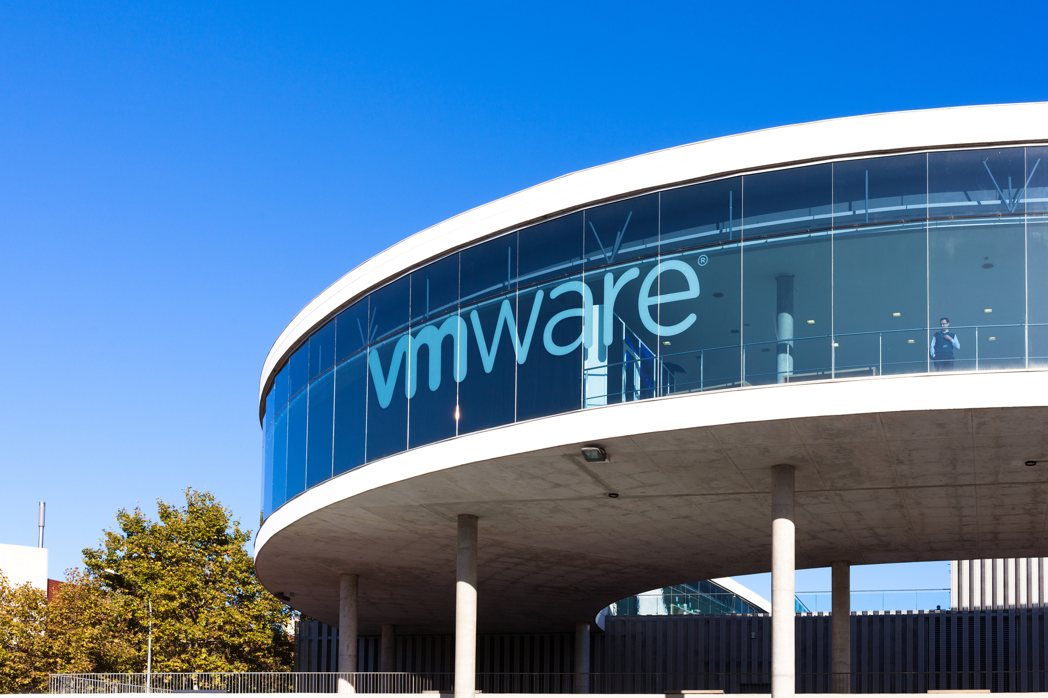 Barcelona, Spain - October 13, 2014: View of the exhibition center. News & Training at VMworld exhibition of VMWARE in Barcelona, Spain.