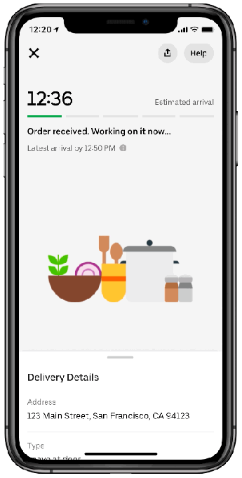 Uber Eats Share this Delivery - Sender