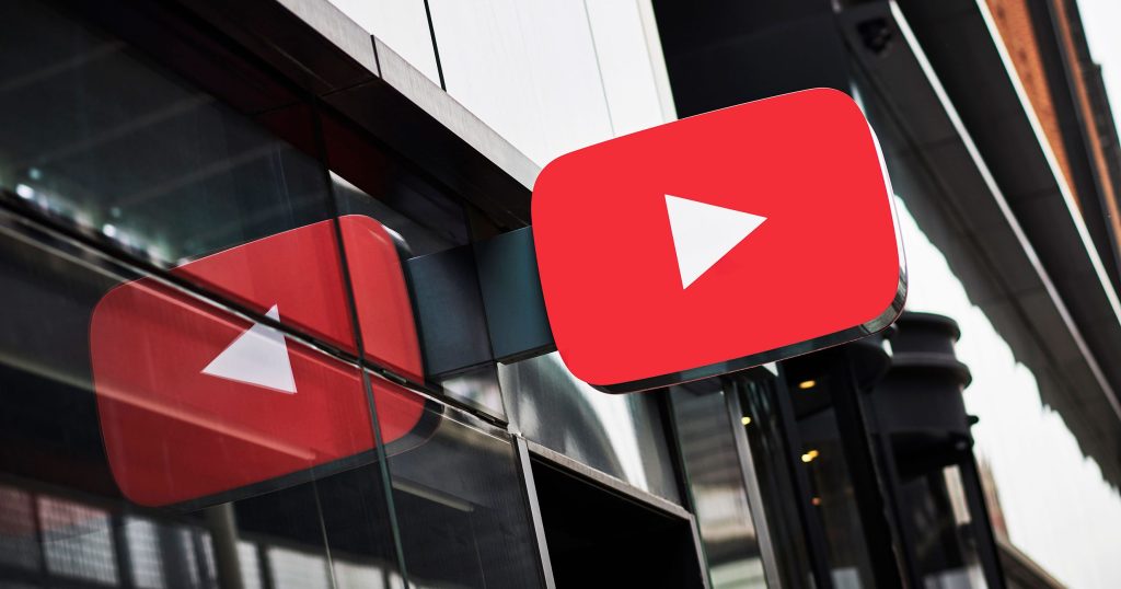 YouTube logo on building