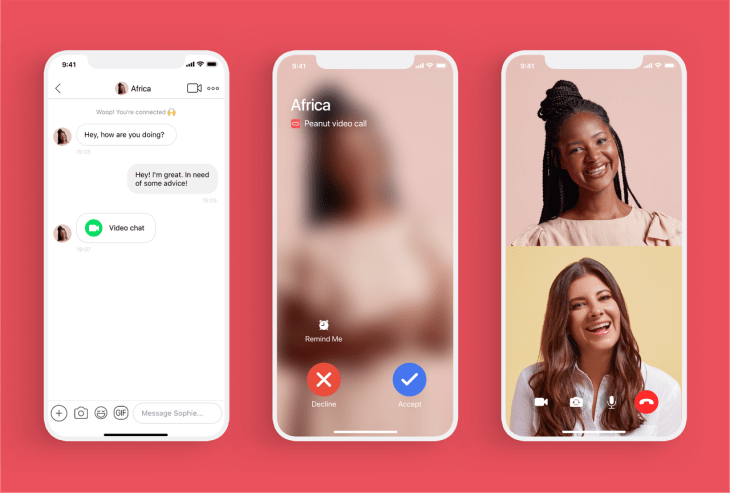 En team Geboorteplaats neutrale Social networking app for women, Peanut, is rolling out video chat |  TechCrunch