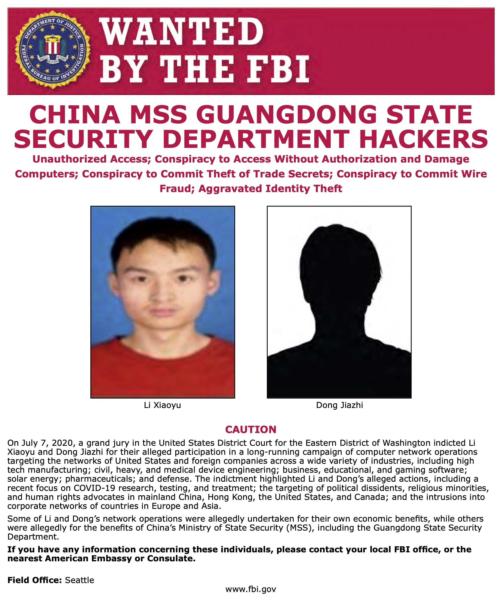 US charges two Chinese spies for a global hacking campaign that ...