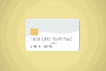 an animated gif of a credit card cycling through card numbers on a yellow background
