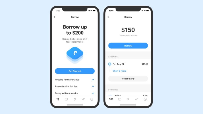 Square S Cash App Tests New Feature Allowing Users To Borrow Up To 200 Techcrunch