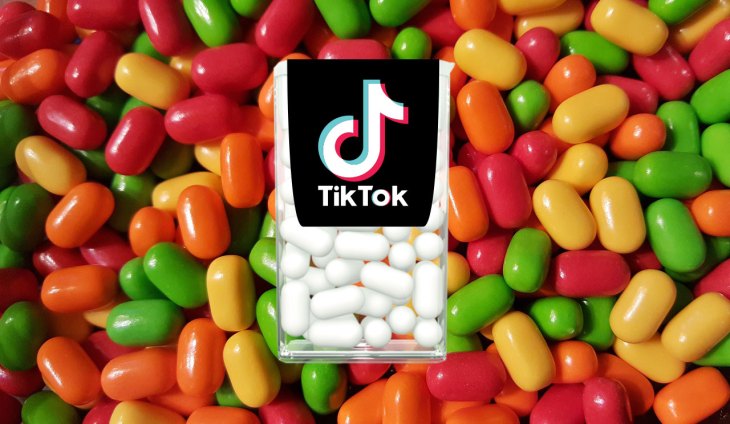 TikTok logo on Tic Tacs box