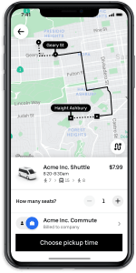 Uber Business Charter in Uber app
