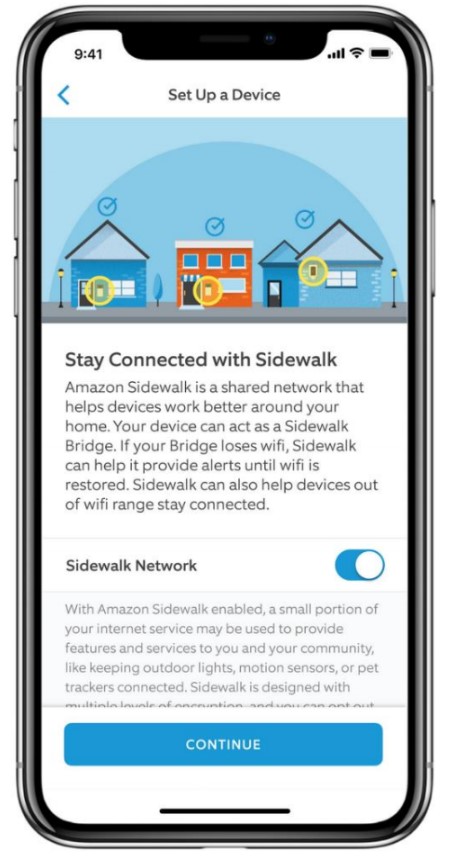 sidewalk app on/off toggle