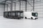 Arrival electric bus and van in warehouse