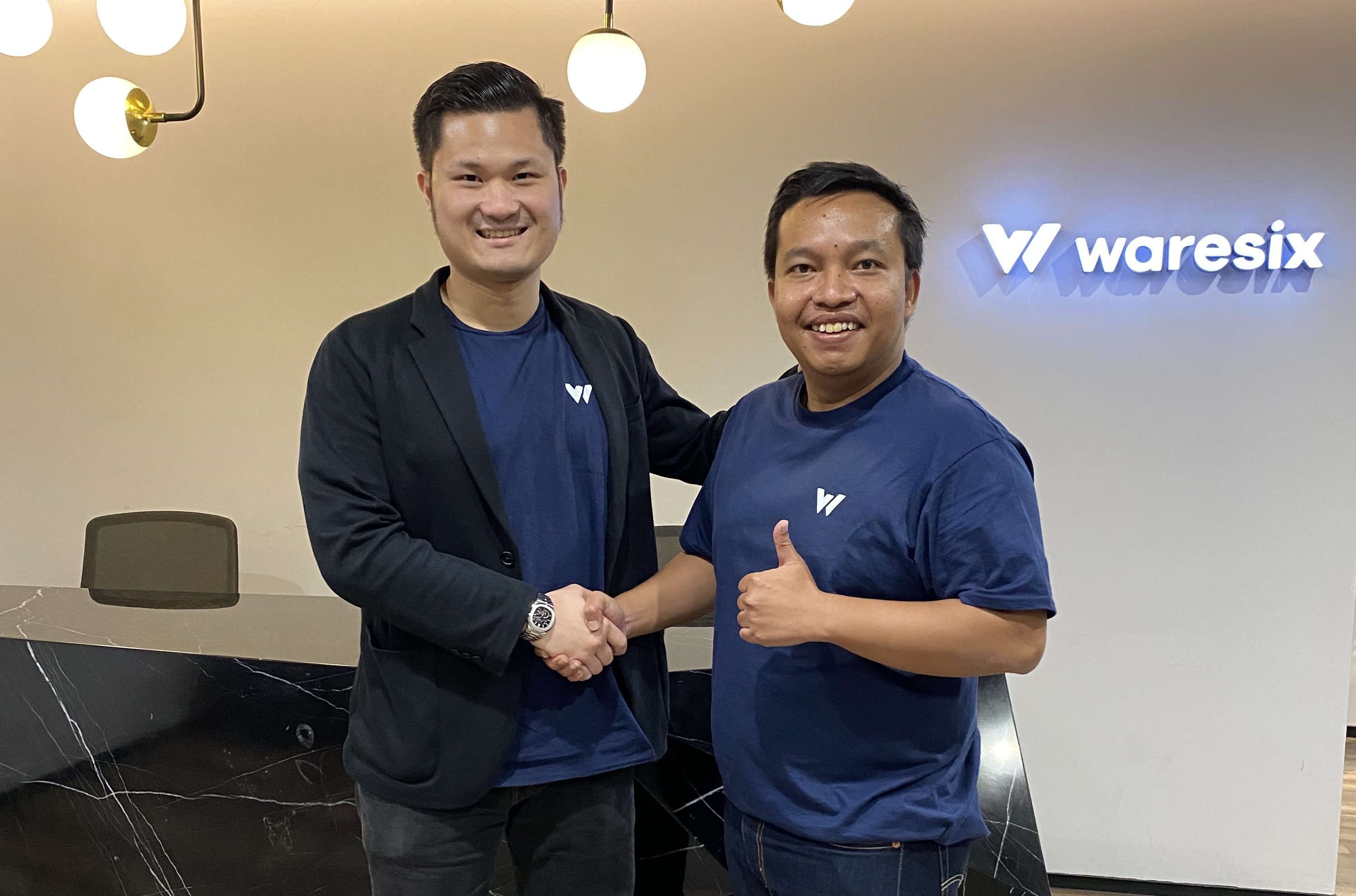 Andree Susanto, CEO and co-founder of Waresix, left, with Ady Bangun, CEO and co-founder of Trukita