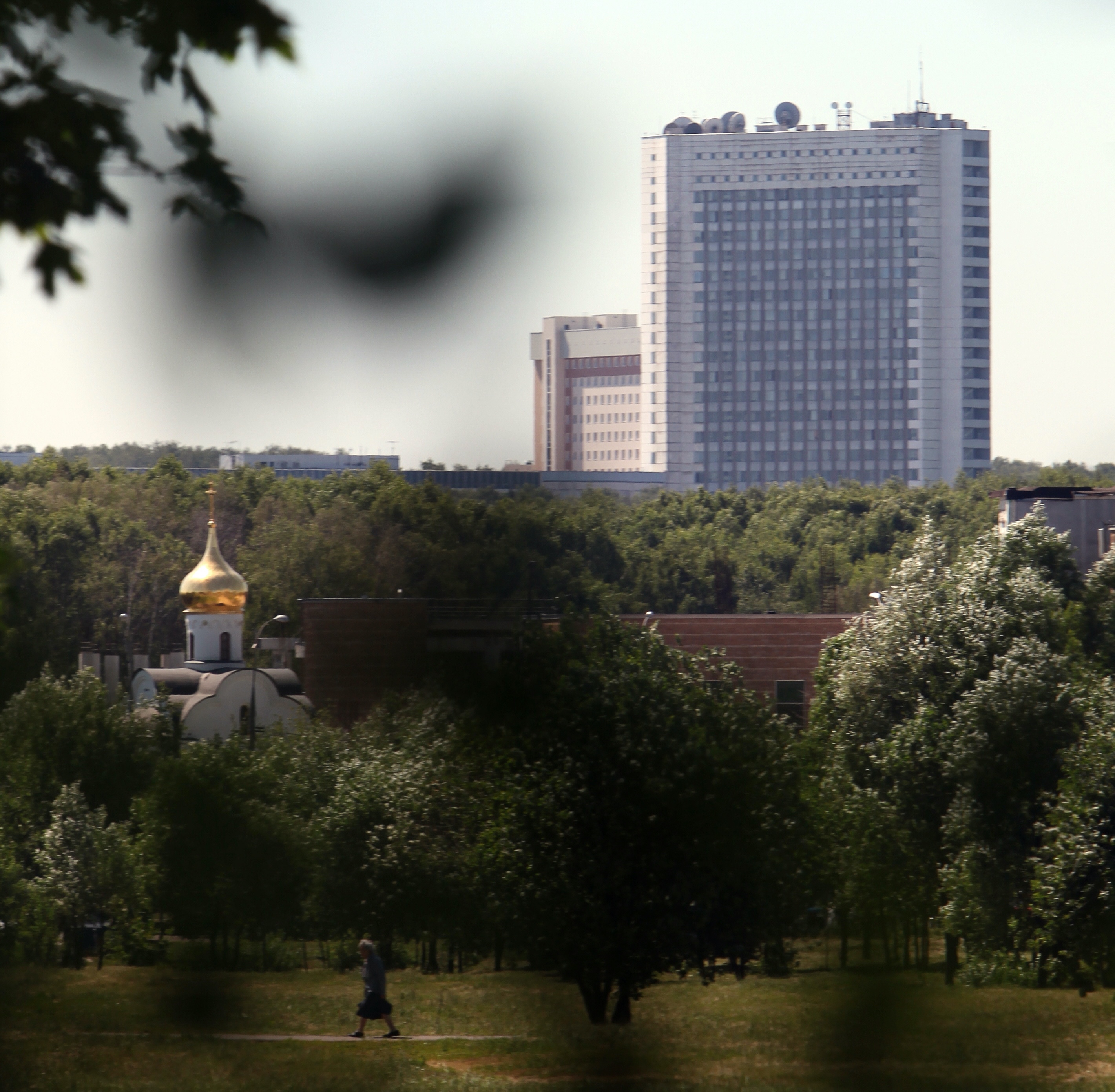 A distant view of Russia's foreign intelligence service compound.