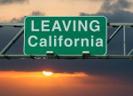 A road sign that says "Leaving California."