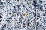 Shredded documents. Recycled paper.