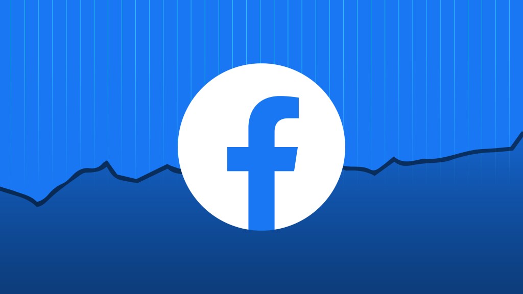 facebook logo over stock chart illustration