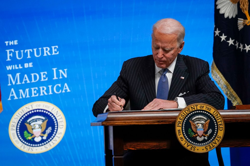 President Joe Biden commits to replacing entire federal fleet with