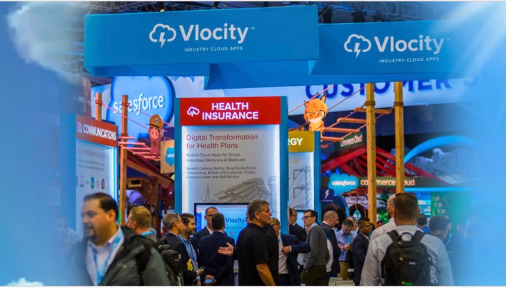 Salesforce Vlocity booth at Dreamforce customer conference