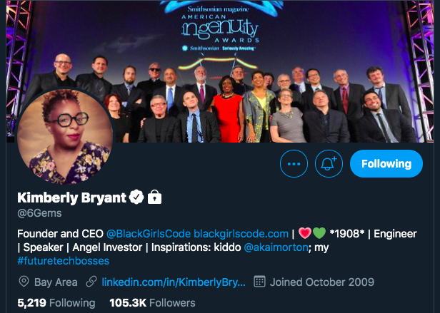 header design of kimberly bryant's twitter account