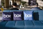 Branded Box pillows sit on a couch during the BoxWorks 2019 Conference at the Moscone Center in San Francisco, California, U.S., on Thursday, Oct. 3, 2019. BoxWorks brings together leaders across the technology sector to define the future of work and build digital-first companies. Photographer: Michael Short/Bloomberg via Getty Images
