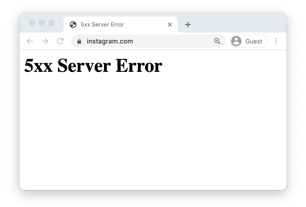 Instagram's error page