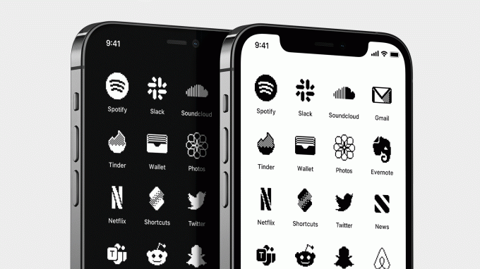 iOS Old school retro iPhone icon set close up top