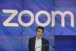 Eric Yuan, founder and chief executive officer of Zoom Video Communications Inc., stands before the opening bell during the company's initial public offering (IPO) at the Nasdaq MarketSite in New York, U.S., on Thursday, April 18, 2019. Zoom reported net income of $7.6 million on revenue of $331 million for the year ended January, and is now worth nine times the $1 billion valuation it secured after a funding round two years ago. Photographer: Victor J. Blue/Bloomberg via Getty Images