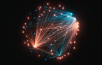 Abstract Particle connection network background