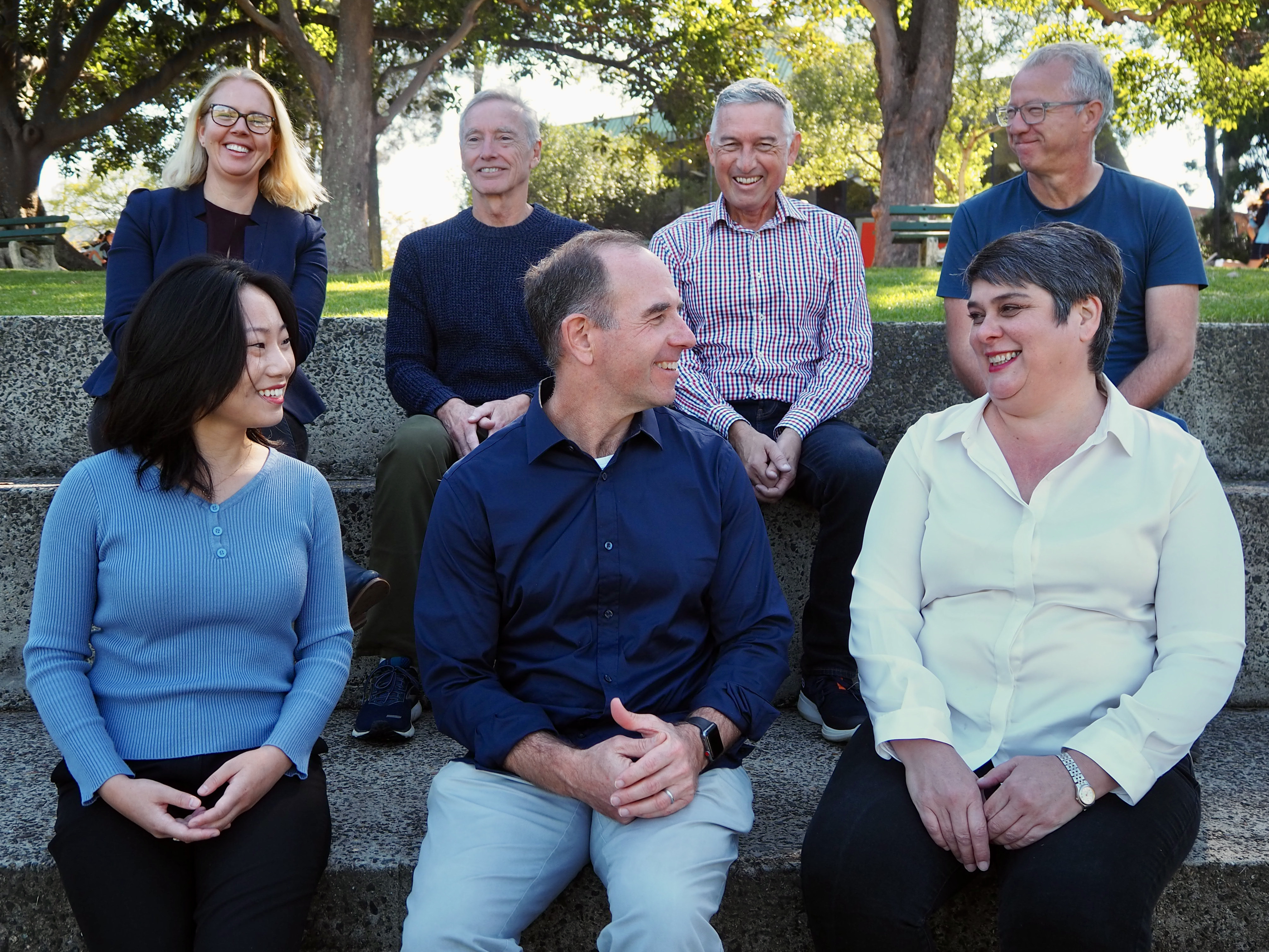 Main Sequence’s team (top row from left to right) Viringa Crawter, Bill Bartee, Mike Nicholls, Phil Morle; (bottom row from left to right) Stella Xu, Mike Zimmerman and Jen Baxter