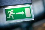 lighted fire exit sign