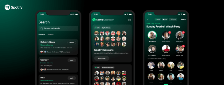 Spotify launches its live audio app and Clubhouse rival, Spotify Greenroom  | TechCrunch