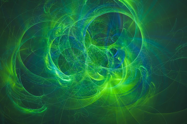 Image of a green abstract fractal illustration to represent fusion energy.