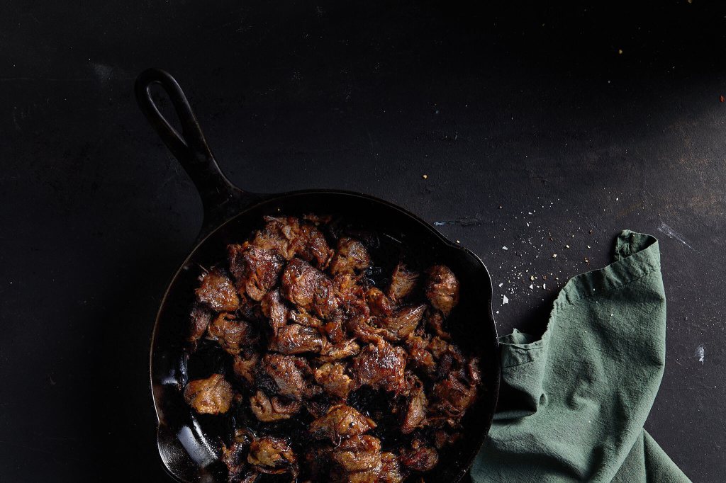 Fable Food's shiitake mushroom-based meat alternative in a pan