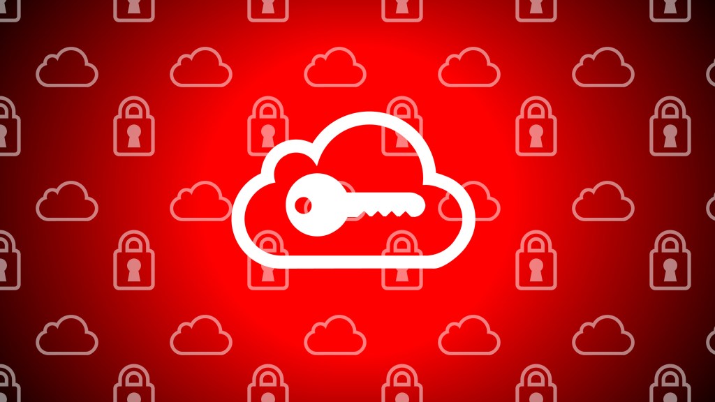 illustration of key over cloud icon, background of cloud and lock icons