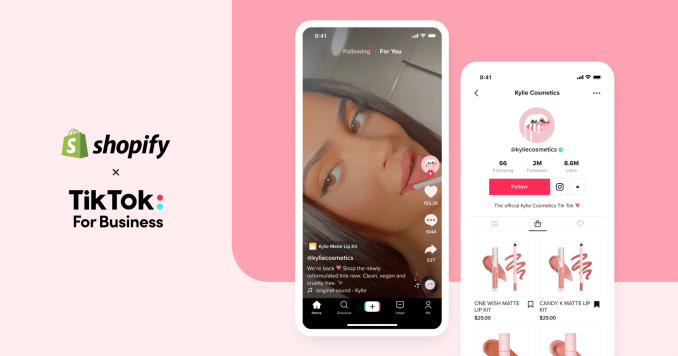 Shopify and TikTok for business with TikTok image of Kylie Jenner