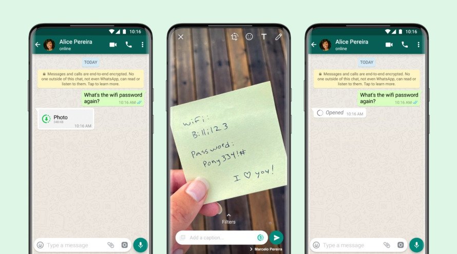 WhatsApp photos and videos can now disappear after a single viewing | TechCrunch