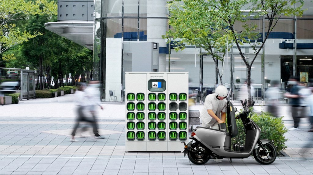 One of Gogoro's battery swapping station