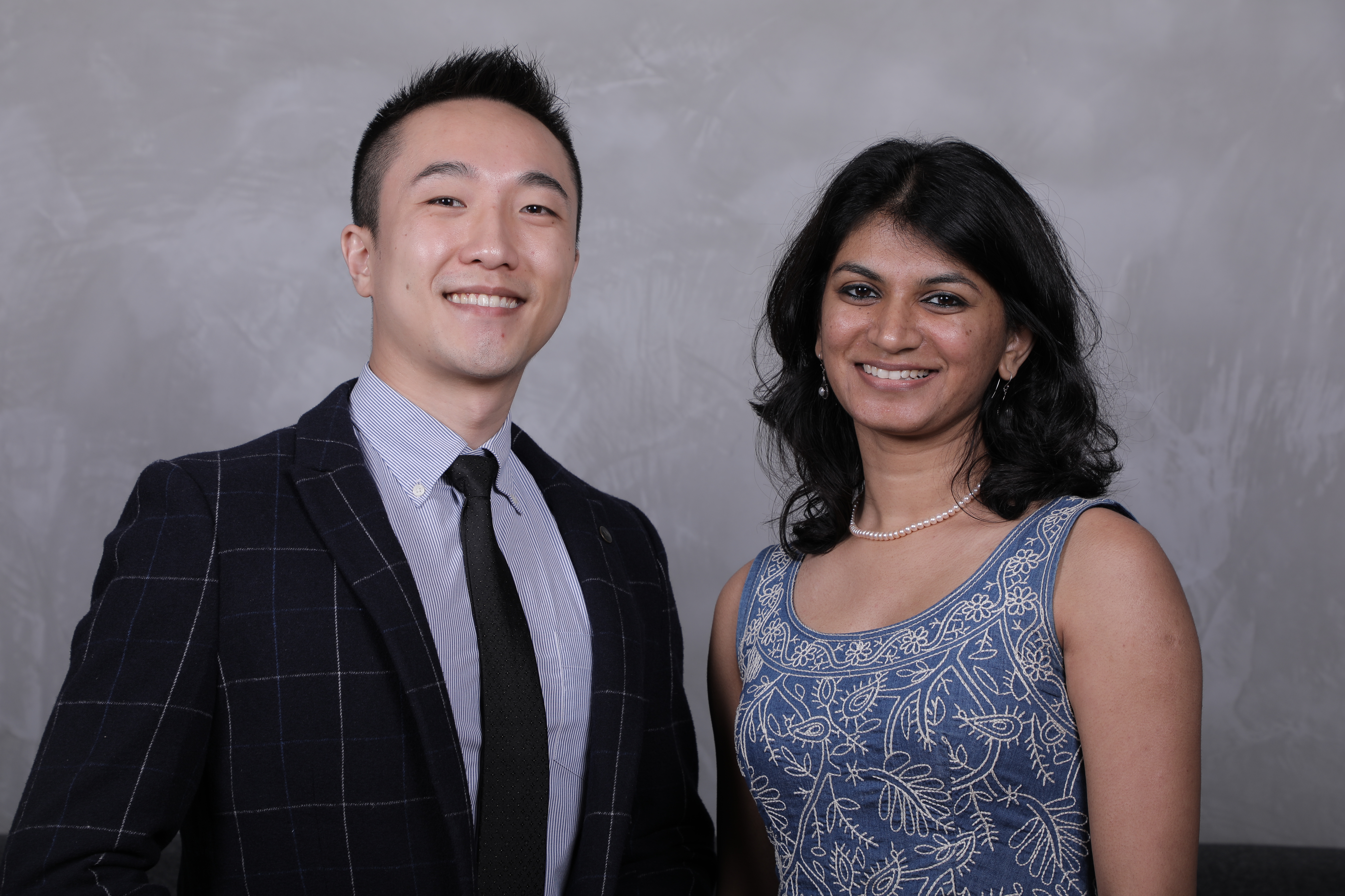 A photo of Portcast founders Dr. Lingxiao Xia and Nidhi Gupta